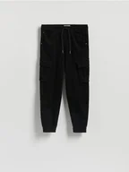 Spodnie męskie - Reserved - Jeansy cargo jogger - czarny - miniaturka - grafika 1