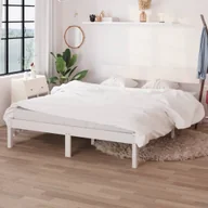 Łóżka - Łóżko z litego drewna sosna biała 160x200 cm - miniaturka - grafika 1