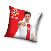 Kołdry i poduszki dla dzieci - Poduszka dekoracyjna PZPN Robert Lewandowski 40 x 40 cm - miniaturka - grafika 1
