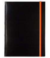 Notesy i bloczki - Notes książkowy A4 Mexo CZARNY gumka zamykająca pomarańczowa, notatnik - miniaturka - grafika 1