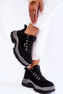 Buty trekkingowe damskie - Damskie Buty Trekkingowe Trapery Memory Foam Big Star KK274364 Czarne-37 - miniaturka - grafika 1