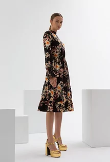 Sukienki - Długa  sukienka w kwiatowy wzór - Femestage - grafika 1