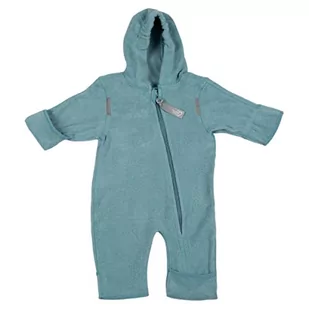 HOPPEDIZ Kombinezon z bawełny ekologicznej ✓ bardzo długie nogawki – idealny do nosidełka dla niemowląt ✓ ściągacze na dłoniach i stopach, niebieski polar., 80-86 - Kombinezony dla dzieci - miniaturka - grafika 1