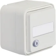 Gniazdka elektryczne - Berker W.1 Berker Gniazdo SCHUKO 2P+Z na klucz, z polem opisowym, klucz z takim samym zamkiem, z przysłonami styków, kompletne, IP55, biały - miniaturka - grafika 1
