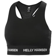 Bielizna sportowa damska - Helly Hansen Lifa Merino Midweight Bra, damskie, czarny - miniaturka - grafika 1