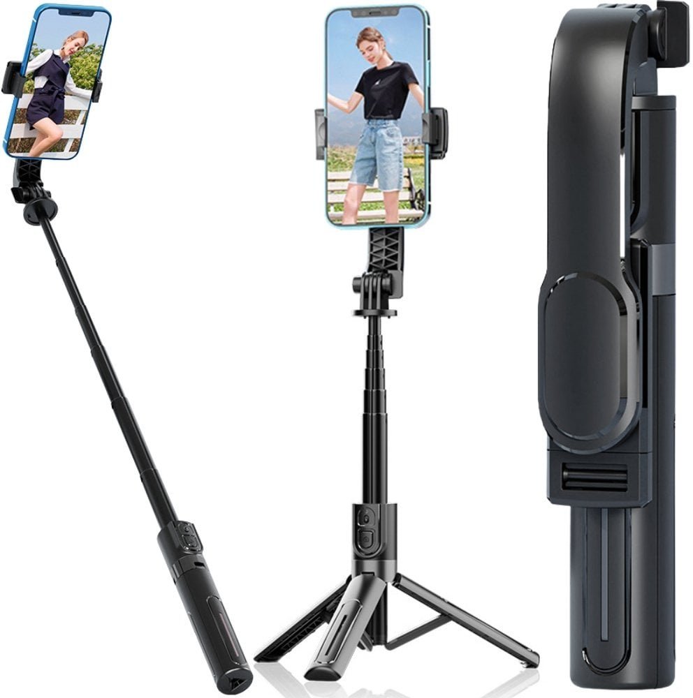 Kijek do selfie stick uchwyt na telefon tripod statyw pilot bluetooth 90cm