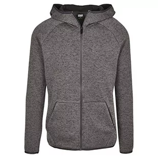 Urban Classics Męska kurtka z kapturem Knit Fleece Zip Hoody bluza z kapturem, szary (Charcoal 0091), M - Kurtki męskie - miniaturka - grafika 1
