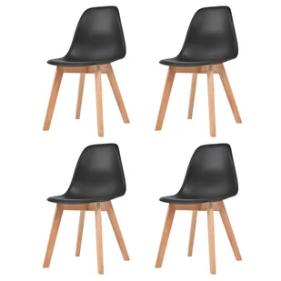 vidaXL Krzesła do jadalni, 4 sztuki, czarne - Krzesła - miniaturka - grafika 1