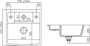 SystemCeram CENTRA 60 MAGNOLIE 10 (połysk) (50930210) - Zlewozmywaki - miniaturka - grafika 1