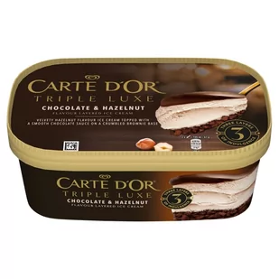 Carte D'Or Triple Luxe Lody o smaku orzechów laskowych z sosem o smaku mlecznej czekolady 650 ml - Lody i desery lodowe - miniaturka - grafika 1