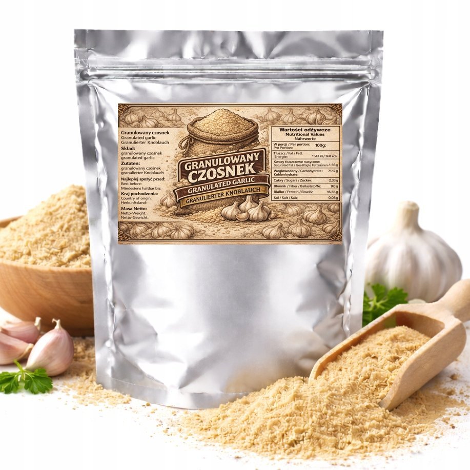 Czosnek Granulowany - naturalny PREMIUM wyrazisty aromat do potraw 100g