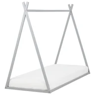 Łóżka dla dzieci i młodzieży - Łóżko dziecięce domek drewniane 90 x 200 cm szare SAURAT - miniaturka - grafika 1