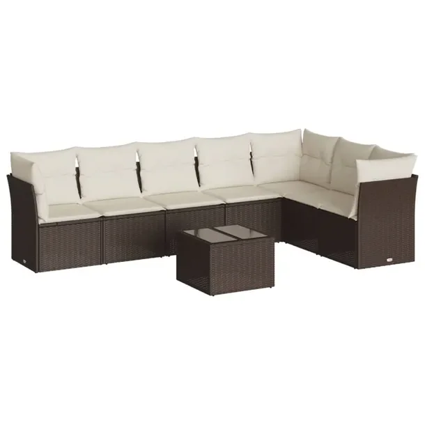 Zestaw mebli ogrodowych z brązowego rattan PE, wymiary: 55-62 x 55-62 x 69