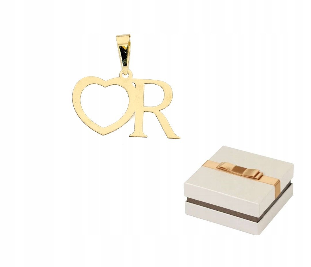 Złoto 585 Złota Literka R serce zawieszka wisiorek 14 karatów ZZ91