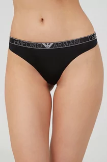 Majtki damskie - Emporio Armani Underwear Underwear stringi kolor czarny - grafika 1