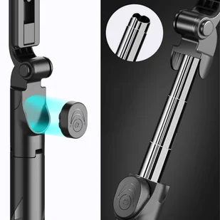 Uchwyt Alogy Bezprzewodowy Selfie Stick Bluetooth składany Tripod Mini statyw do telefonuZ lampką LED - Selfie stick - miniaturka - grafika 5