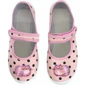 Buty dla dziewczynek - Kapcie dziecięce przedszkolne RÓŻOWY KOT rzepy polskie RAWEKS D39 - miniaturka - grafika 1