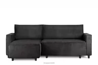 Narożniki - Duży rozkładany narożnik sztruks ciemny szary prawy/lewy NAPI - miniaturka - grafika 1