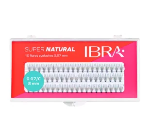 Ibra Ibra - ,,NATURALS'' FLARES EYELASH - KNOT-FREE - Kępki sztucznych rzęs - 0.07-C-8 mm IBR1EN08M - Sztuczne rzęsy i akcesoria - miniaturka - grafika 1
