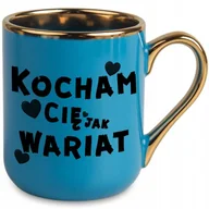 Kubki - Kubek Elegancki z Nadrukiem KOCHAM CIĘ Stylowe Wzory Niebieski - miniaturka - grafika 1