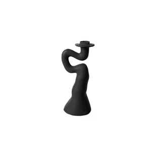 Czarny świecznik z żywicy polimerowej Swirl – PT LIVING - Świeczniki - miniaturka - grafika 1