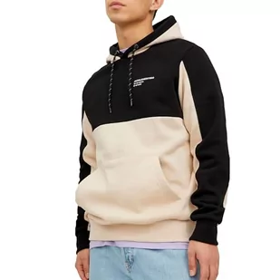 JACK & JONES Męska bluza z kapturem JJEFORCE Blocking Sweat Hood NOOS, Moonbeam, L, Moonbeam - Bluzy męskie - miniaturka - grafika 1
