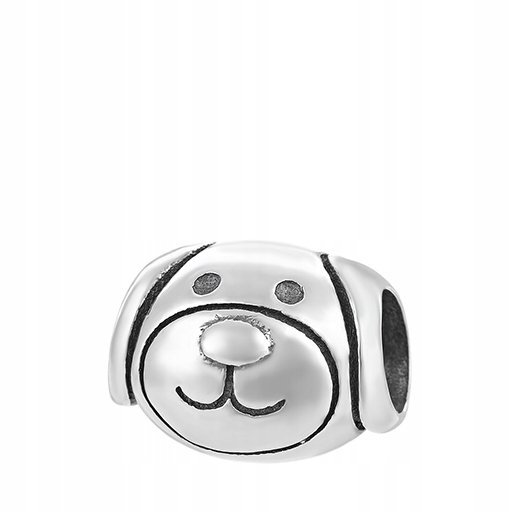 Charms Srebrny Piesek Pies Dog Głowa Psa Koralik Buldog SREBRO 925