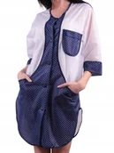 Odzież robocza - Fartuch damski M-129 granatowo-biały WYPRZEDAŻ - miniaturka - grafika 1