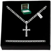 Biżuteria dla dzieci - SREBRNY NASZYJNIK NA KOMUNIĘ DLA CHŁOPCA + GRAWER - miniaturka - grafika 1