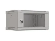 Szafy rack - Szafa instalacyjna rack wisząca 19" 4u 540x350 szara drzwi przeszklone lanberg (flat pack) WF03-5304-10S - miniaturka - grafika 1