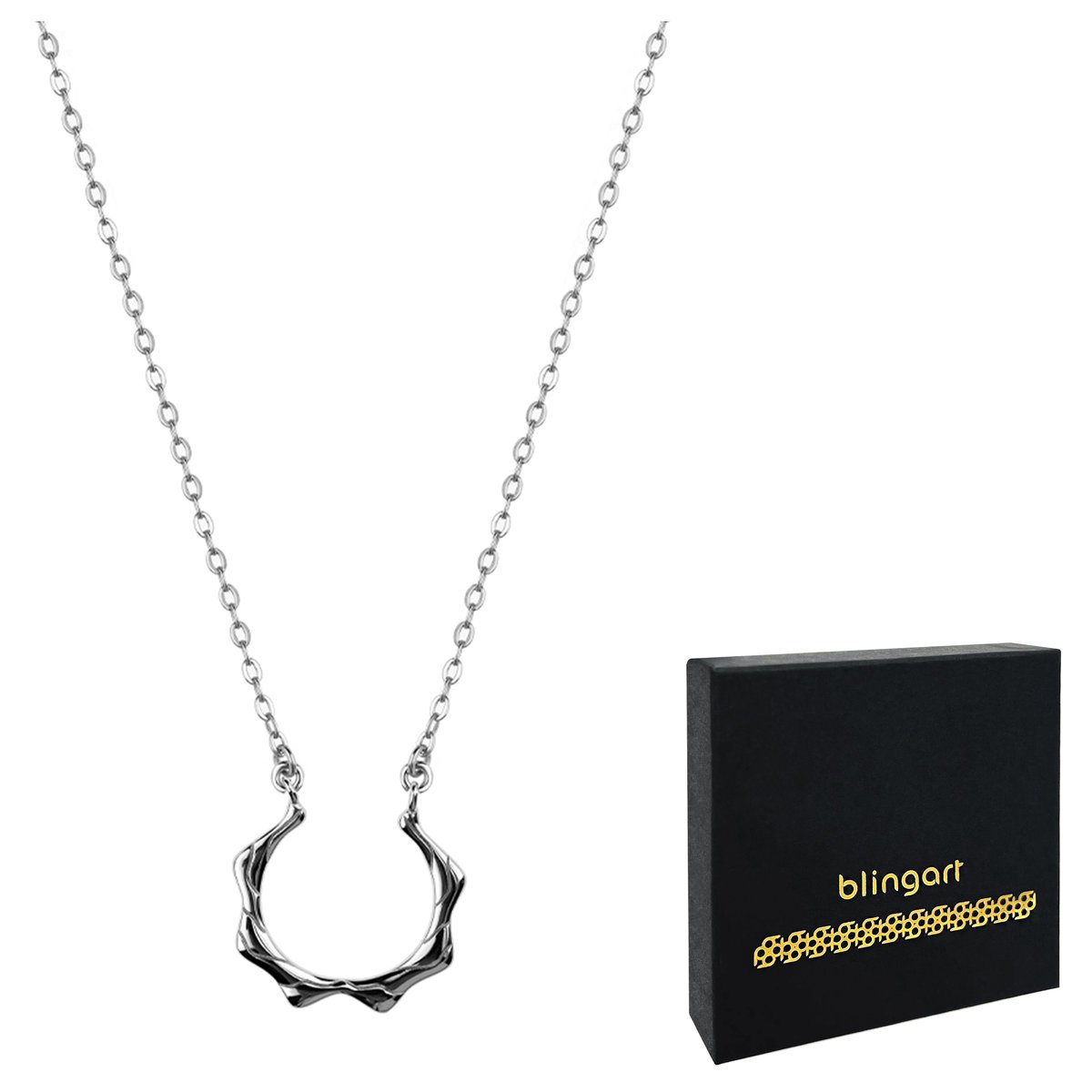 Naszyjnik srebrny damski podkowa 925