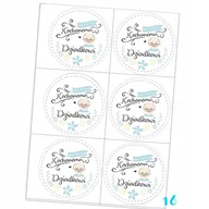 Scrapbooking - Naklejki Etykiety Dzień Babci I Dziadka 6 Szt 4,5 Cm N16 - miniaturka - grafika 1