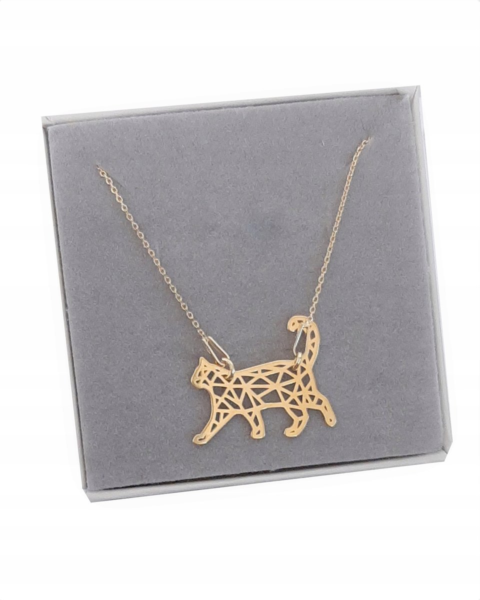 Złoty kot KOTEK ORIGAMI CELEBRYTKA srebro 925