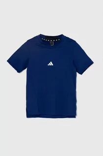 Koszulki dla chłopców - adidas t-shirt dziecięcy kolor granatowy z nadrukiem - grafika 1