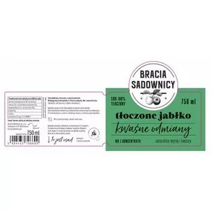 Bracia Sadownicy sok tłoczony 750 ml jabłko kwaśne odmiany - Soki i napoje niegazowane - miniaturka - grafika 1