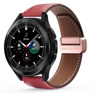 Akcesoria do smartwatchy - DUX DUCIS YA - pasek z naturalnej skóry Samsung Galaxy Watch/Huawei Watch/Honor Watch (pasek 22mm) czerwony - miniaturka - grafika 1