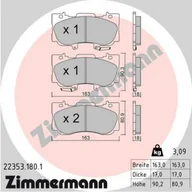 Klocki hamulcowe - Klocki hamulcowe - komplet ZIMMERMANN 22353.180.1 - miniaturka - grafika 1