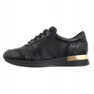 Półbuty damskie - Czarne sneakersy półbuty skórzane damskie Nessi 20771/1 płaski obcas r.37 - miniaturka - grafika 1