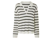 Swetry damskie - esmara® Sweter damski z cienkiej dzianiny (Biały/ czarny, L(44/46)) - miniaturka - grafika 1