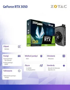 ZOTAC GeForce RTX 3050 ECO SOLO 8GB GDDR6 128bit 3DP/HDMI - Karty graficzne - miniaturka - grafika 9