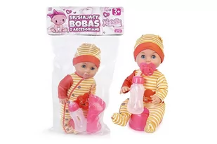 Lalka 28cm Bobas w czapce  akcesoria różowa PBH ARTYK 128004 - Lalki dla dziewczynek - miniaturka - grafika 1