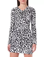 Sukienki - Love Moschino Damska sukienka z długim rękawem, Beżowy Black, 44 - miniaturka - grafika 1