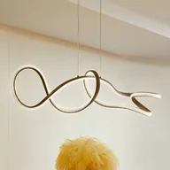Lampy sufitowe - Lampa wisząca LED Rodado Lucande, czarna, 110 cm, aluminium - miniaturka - grafika 1