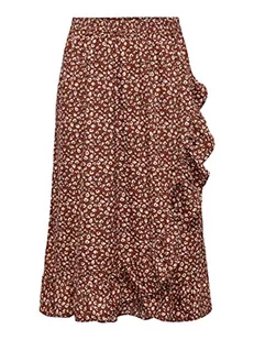 ONLY Damska spódnica Onlolivia Long Wrap WVN Noos, Henna/Aop:two Tone Flower, M - Spódnice - miniaturka - grafika 1