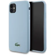 Etui i futerały do telefonów - Etui LACOSTE Silicone Croc Logo MagSafe do Apple iPhone 11 Jasnoniebieski - miniaturka - grafika 1