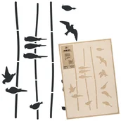 Scrapbooking - Szablon malarski wielokrotny // PTAKI – LINIE – SYLWETKI // 59x95cm - miniaturka - grafika 1