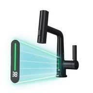 Baterie kuchenne - Leziter Wielofunkcyjna bateria zlewozmywakowa Mara z cyfrowym wyświetlaczem czarna - miniaturka - grafika 1