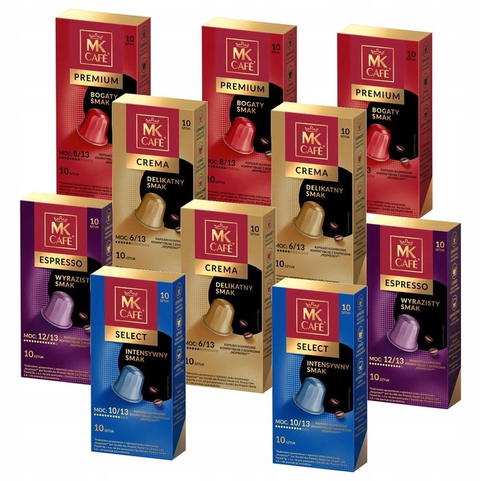 Zestaw Kapsułki do ekspresu Nespresso Mk Cafe 10x10 sztuk mix smaków