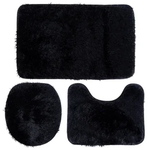 Zestaw dywaników łazienkowych czarny 3 el. - Wanienki dla dzieci - miniaturka - grafika 1