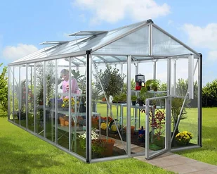 VITAVIA szklarnia ogrodowa Zeus 13800, srebrna - (13,8 m2; 2,56 x 5,38 m) + baza - Szklarnie ogrodowe - miniaturka - grafika 7
